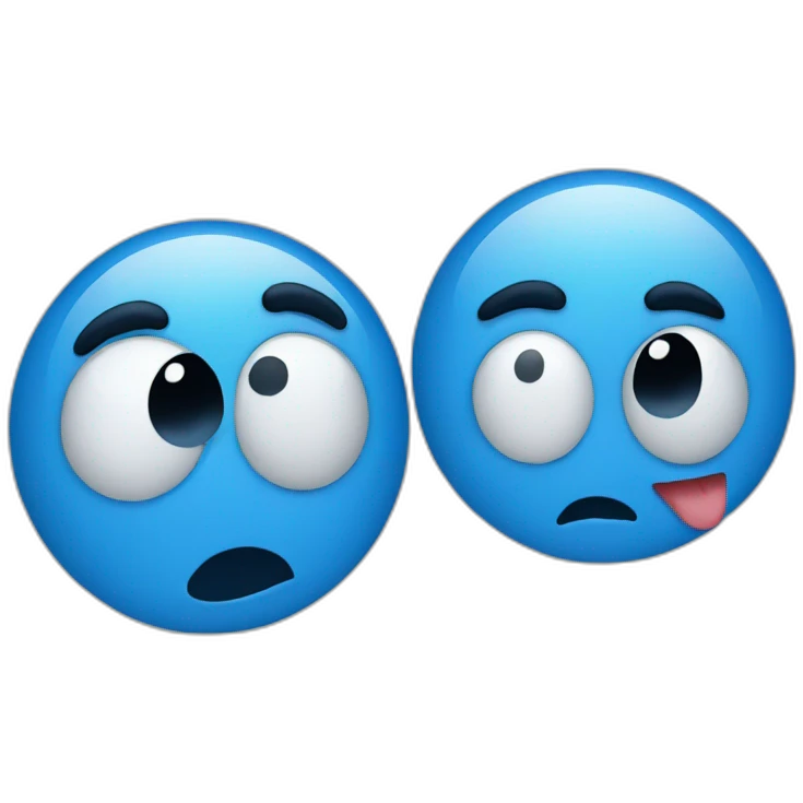 Blue emojis Startled emoji