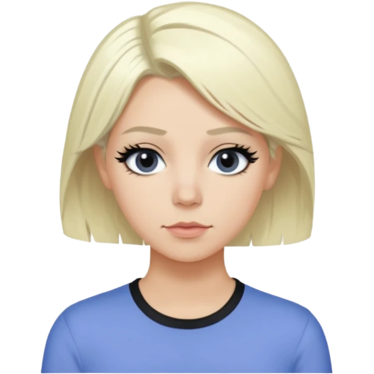 Emily Armstrong, Rock Singer (b.1986) with platinum blonde hair, periwinkle shirt emoji