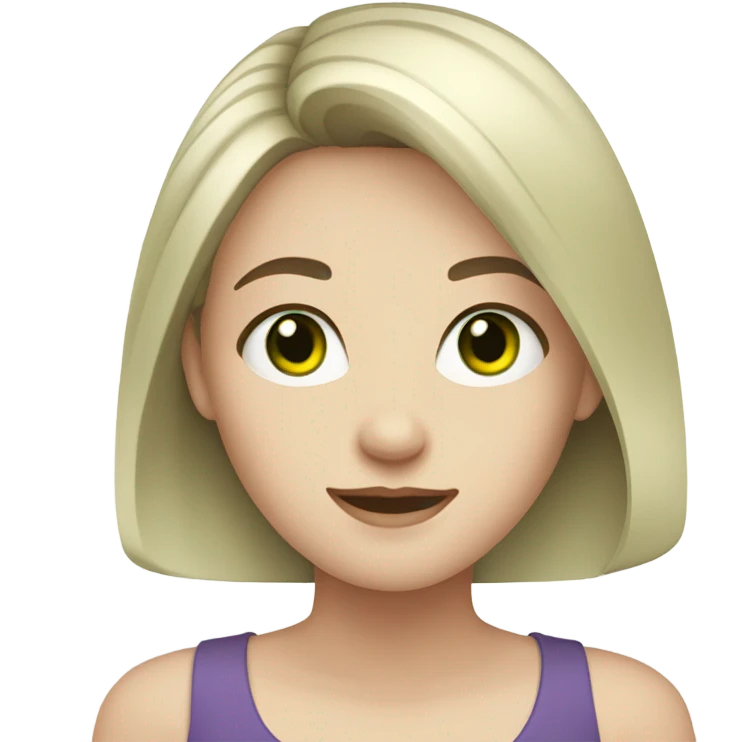 Young adult girl with pale skin, green eyes and dark hair emoji