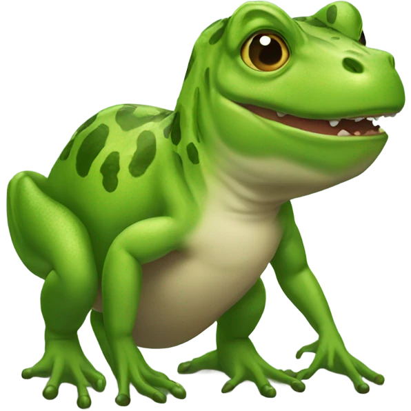 TRex  kissing frog emoji