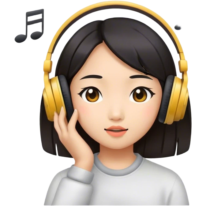 听歌亚洲女孩 emoji
