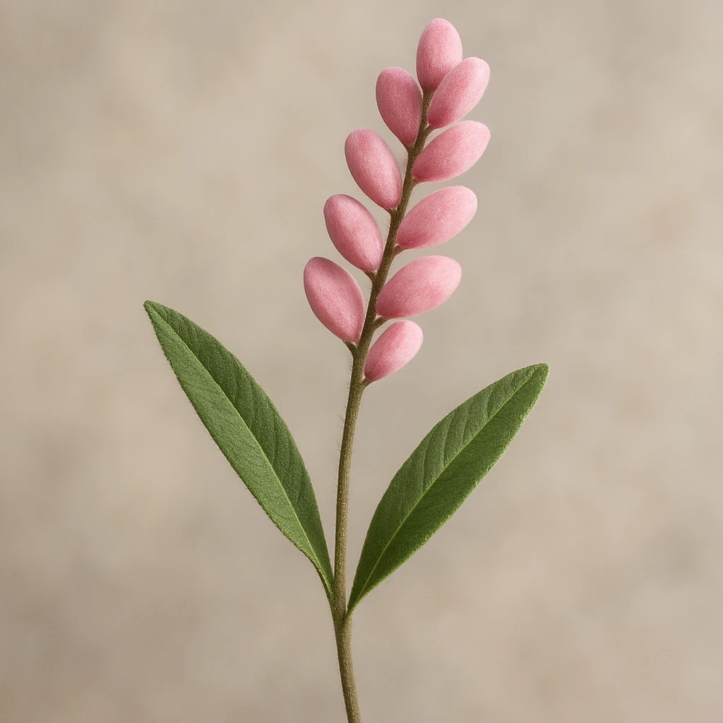Make the lavender sprig highly realistic, with intricate details, natural textures, and a soft, subtle background. Emphasize lifelike color and shading in a photorealistic style. emoji