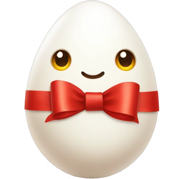 egg with a red ribbon on its head emoji