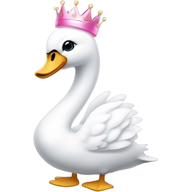 swan with a pink bow and crown coquette emoji