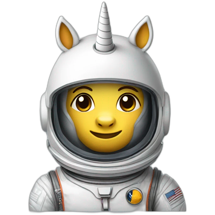 unicorn with astronaut suit emoji