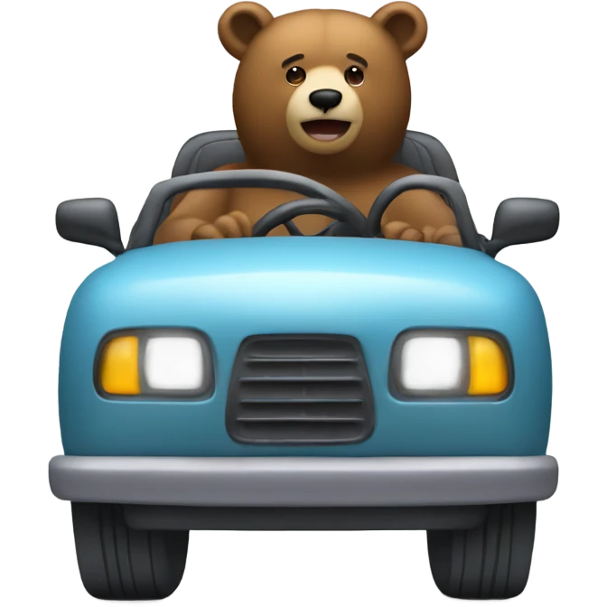 Bear driving a car emoji