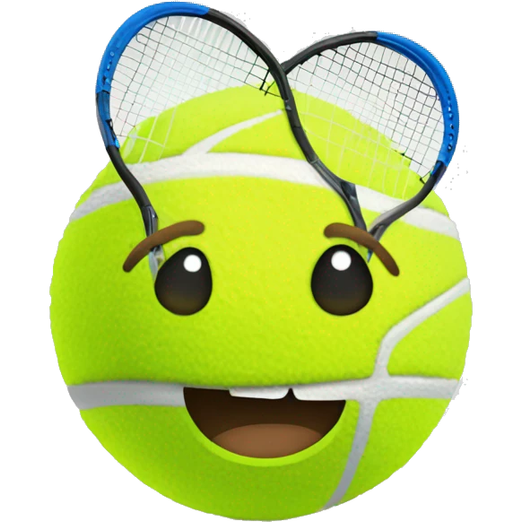 Tennis ball with face And small hands And short legs emoji