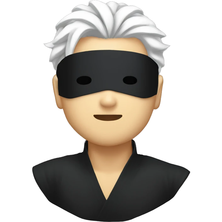 gojo satoru with white hair and black blindfold emoji