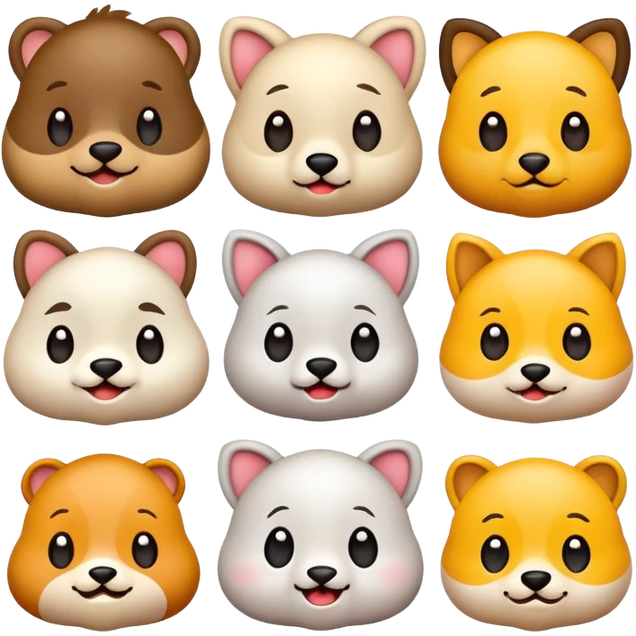 cute animals with funny emoji
