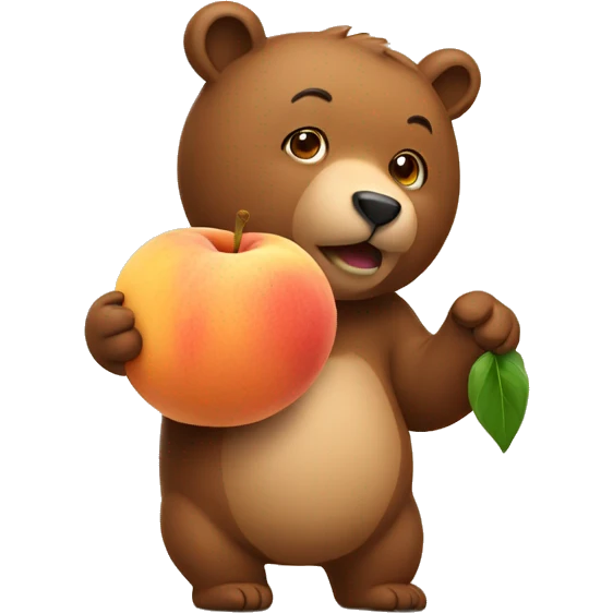 bear holding a peach emoji