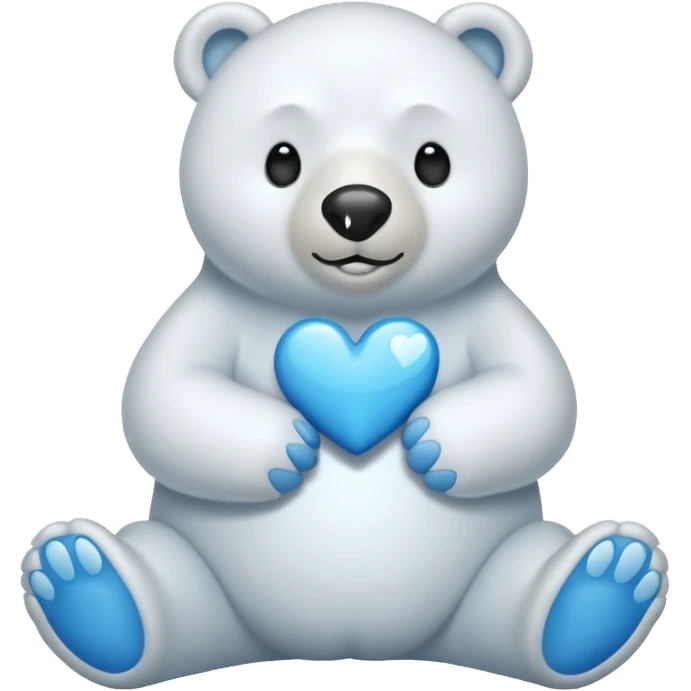 🩵🐻‍❄️ crea un oso que este de pie y que tenga el corazon azul emoji