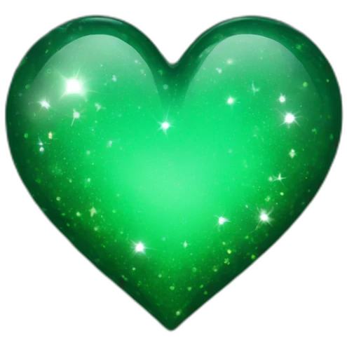 magic sparkling dark green heart emoji