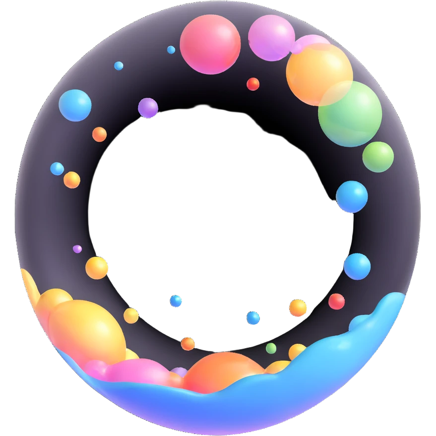 large soap bubble surrounded by tiny bubbles emoji