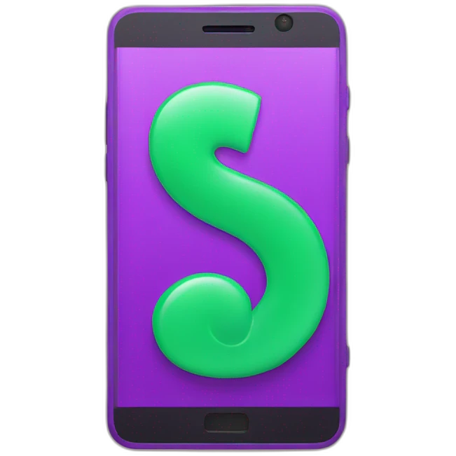 green and purple smartphone emoji