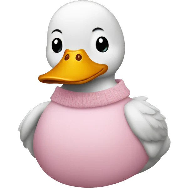 Duck wearing soft pink sweater emoji
