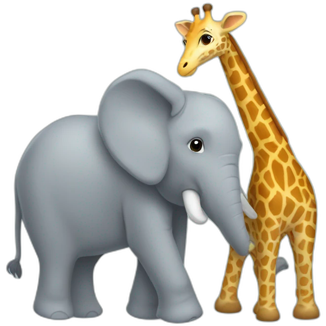 Un éléphant qui se bat avec une giraffe emoji
