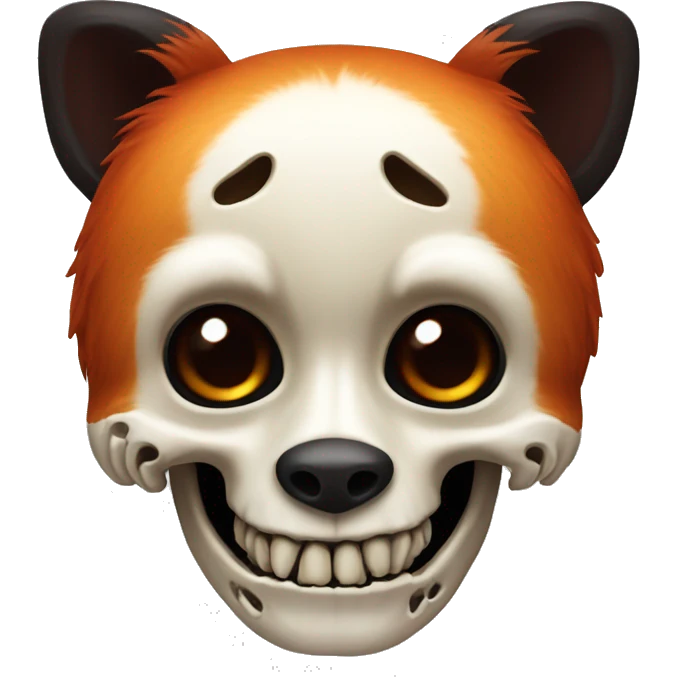 red panda skeleton skull bones emoji