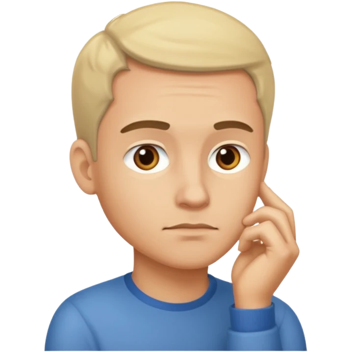 ligth man thinking emoji