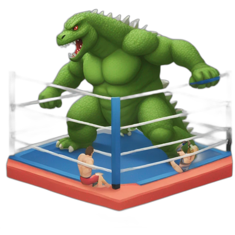 Godzilla in a wrestling match emoji