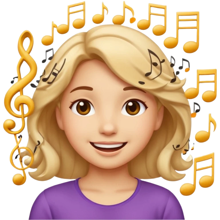 Cute music girl emoji emoji