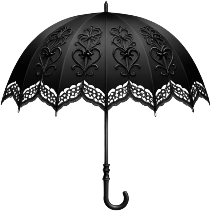 heart with gothic black lace umbrella emoji