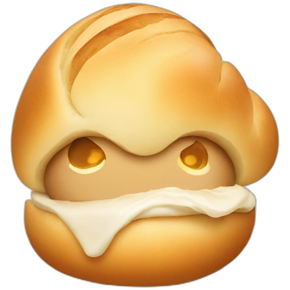 Dinner roll face emoji