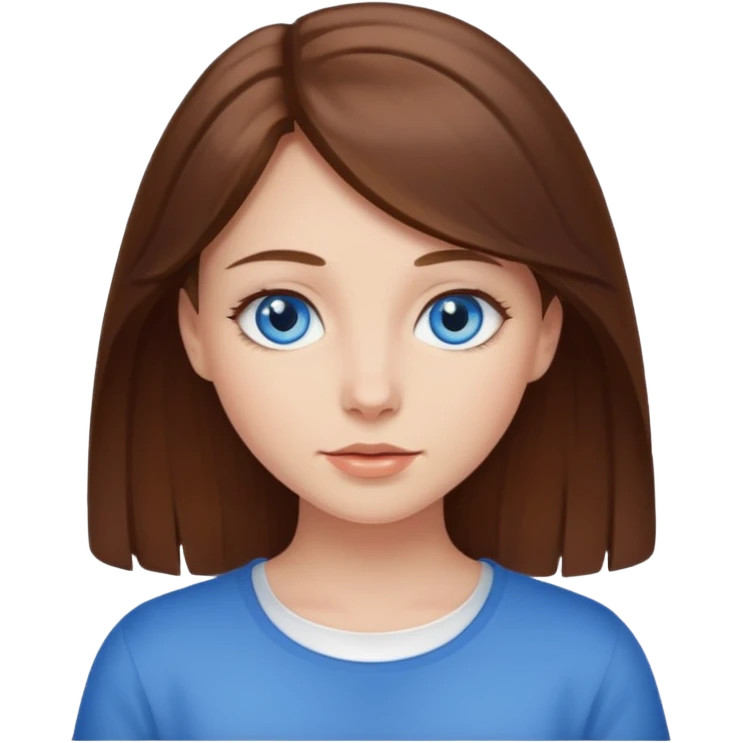 brown haired girl with blue eyes emoji
