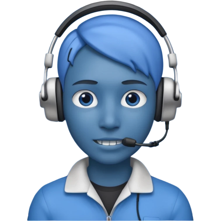 person with digital toolkit, digital vibes, blue emoji