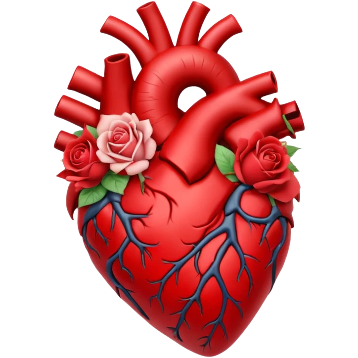 Anatomical heart made of roses emoji