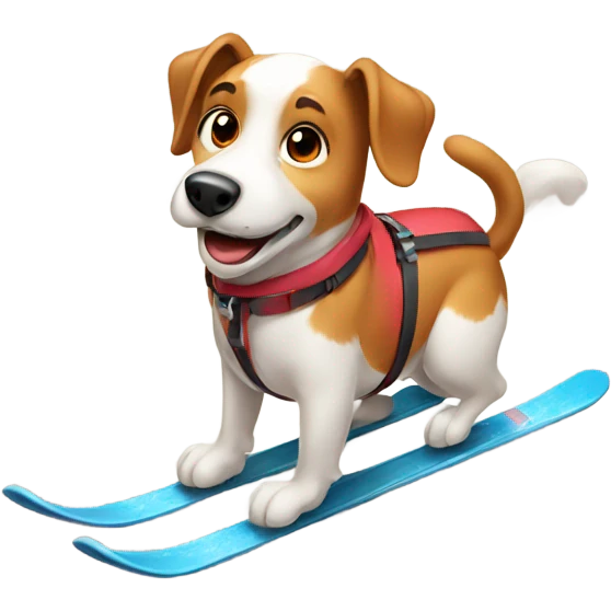 A dog skiing emoji
