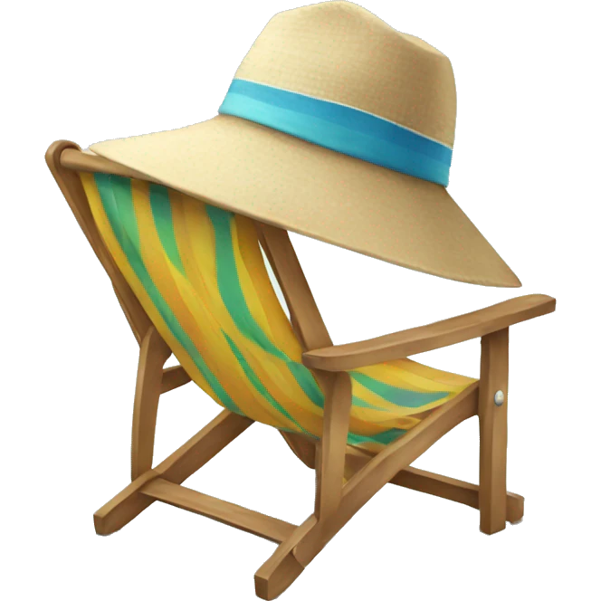 Beach chair with beach hat emoji