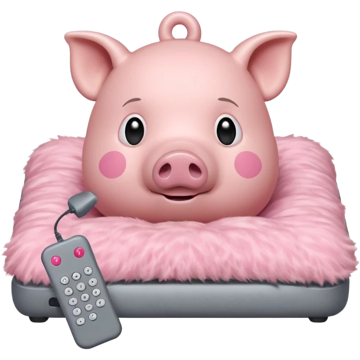 Pig on a bed with remote control  emoji