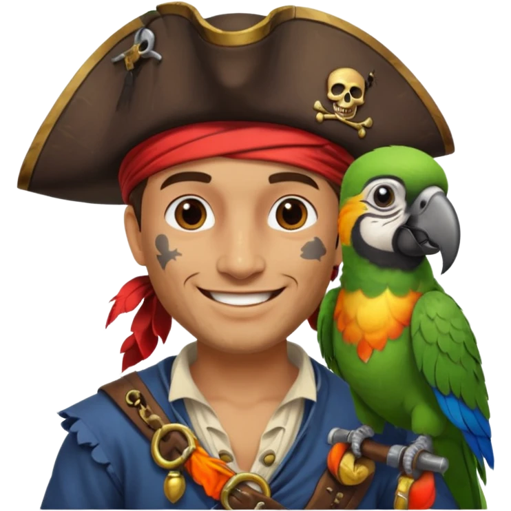 pirate and parrot emoji