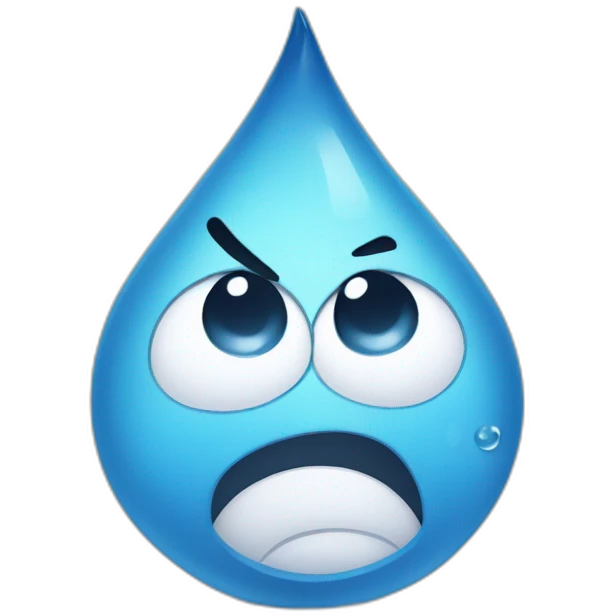 angry water droplet emoji