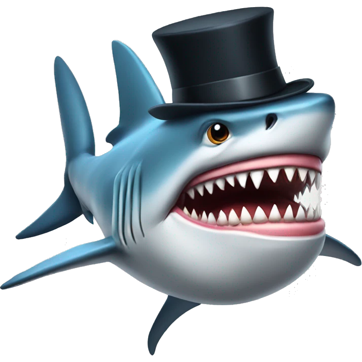 shark with tophat emoji
