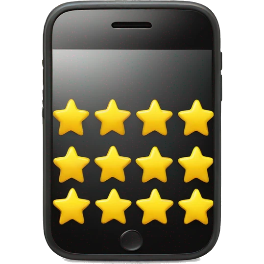 A phone with five yellow stars on the screen emoji