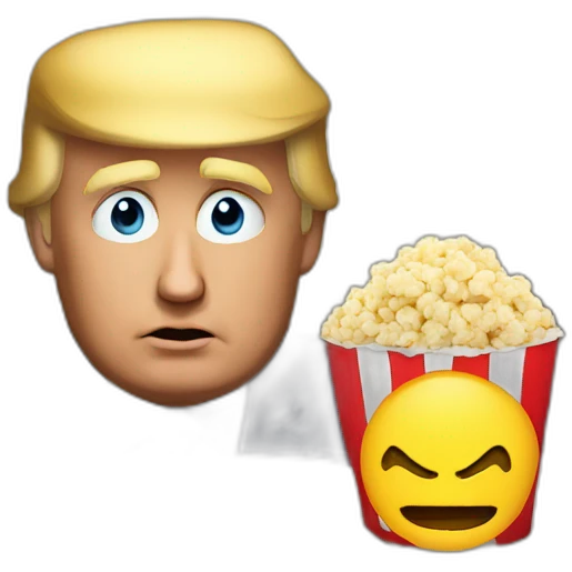 donald trump is watching a movie emoji