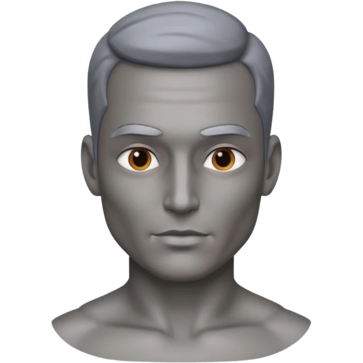 gray metal painted man bust emoji