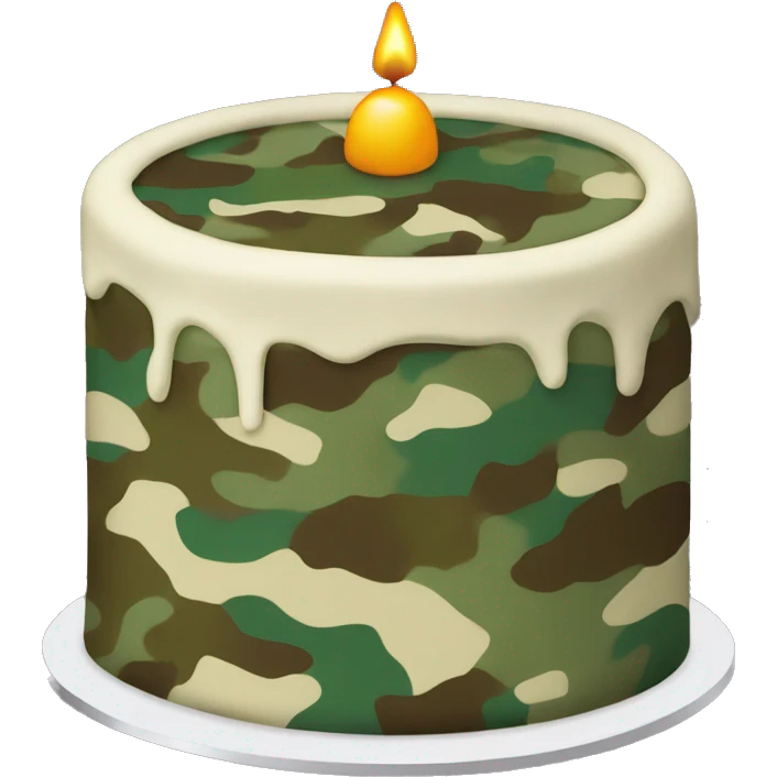camouflage birthday cake emoji