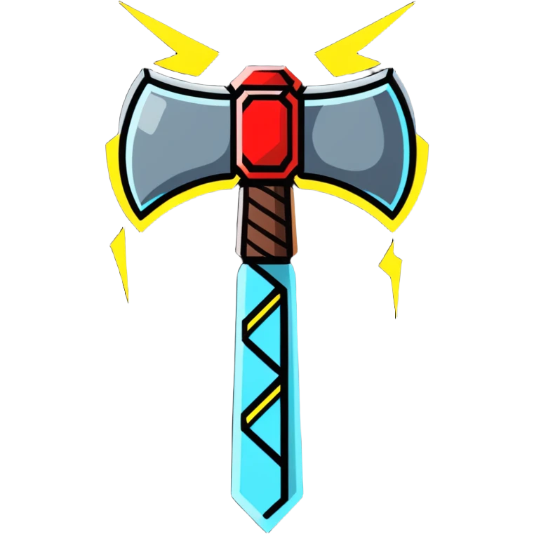 thor hammer with lightning emoji
