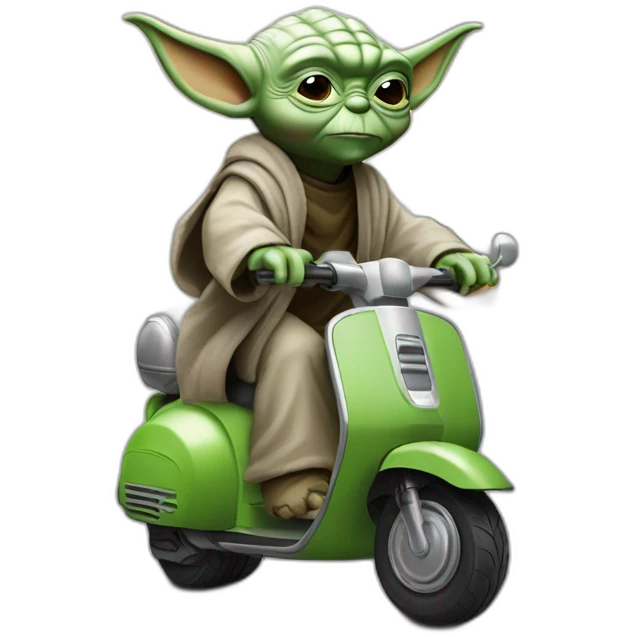 Yoda sur scooter emoji