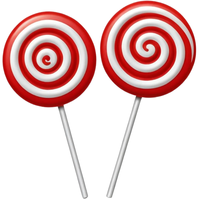 2 red round lollipops emoji