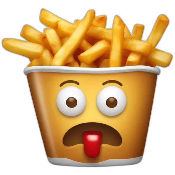 Poutine qui mange une frite belge  emoji