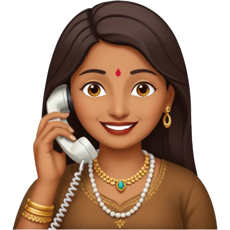 generate an indian aunty talking on the call emoji