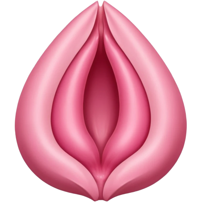 beigey pink vulva appearing moist, round pink clitoris at the top, no face, make it narrow and slim, marquis shape, vertical line in the middle  emoji