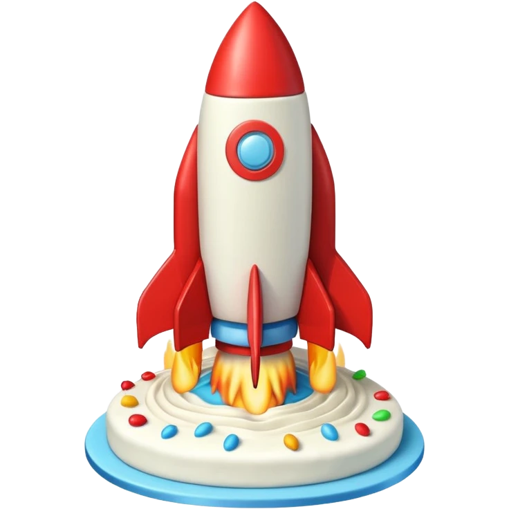 rocket-shaped cake emoji