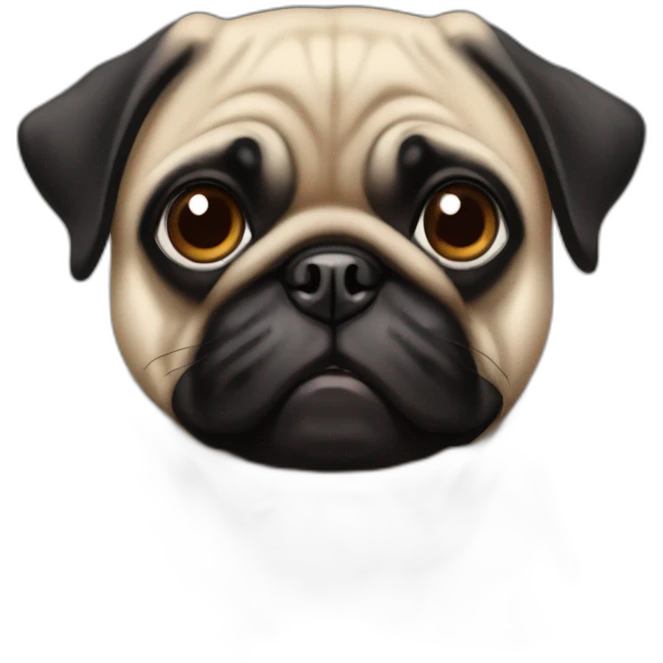 Female Black pug with brown eyes emoji