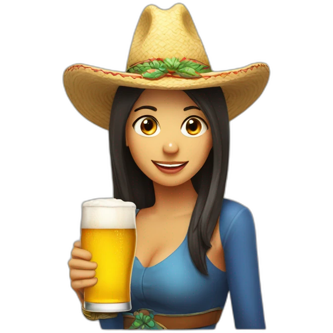 momia con una cerveza y un sombrero emoji