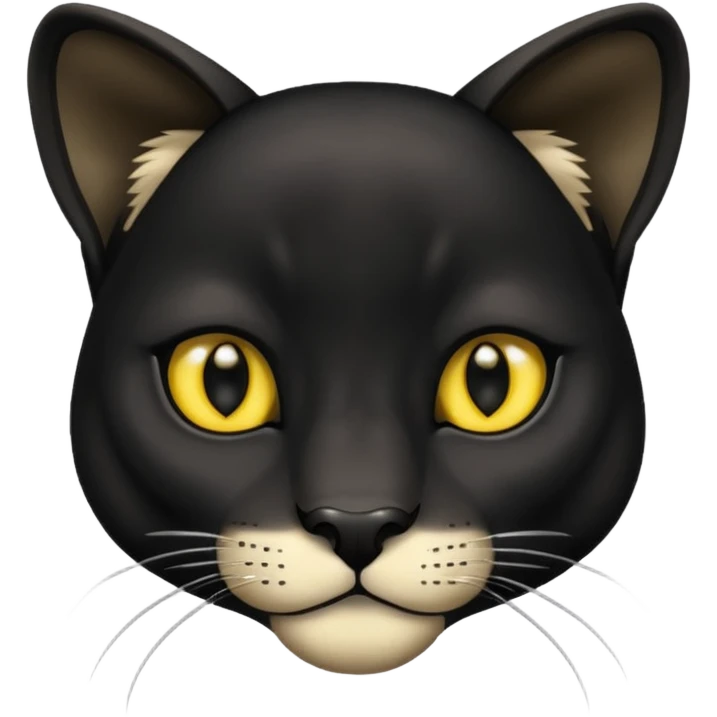 Cute small face black puma emoji