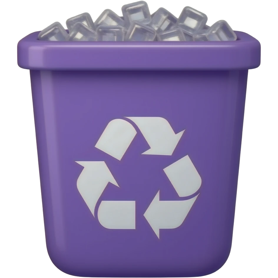 violet purple recycle bin full emoji